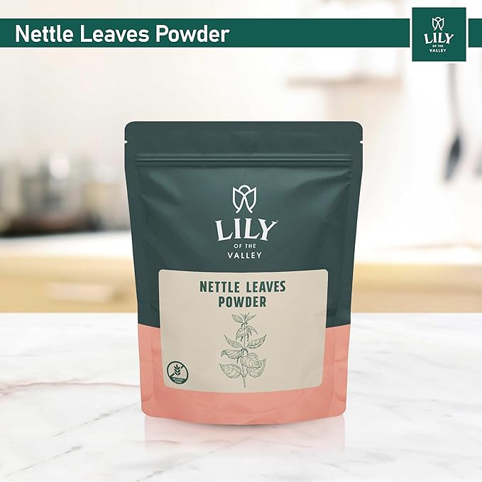 LILY OF THE VALLEY Nettle Leaf Powder - Gently Dried and Ground - 100% Natural Stinging Nettle - Ideal Addition to Recipes - Vegan & Gluten-Free - Packed in Resealable Pouch (4oz, 113g)