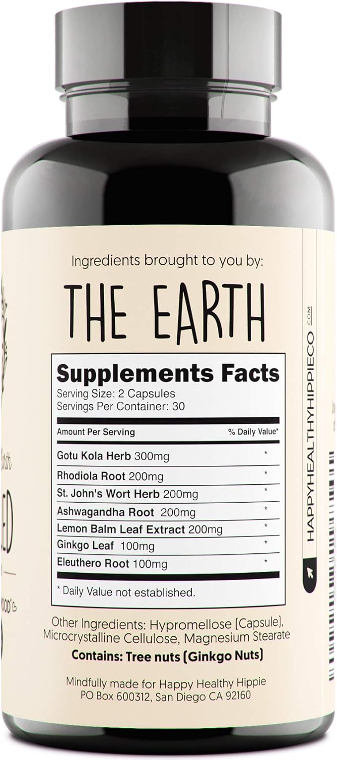 Joy-Filled Mood Support Supplement with St Johns Wort Capsules 120 Ct | Stress Relief Supplement with Rhodiola Rosea, Eleuthero | Helps Calm The Mind & Body | 100% Plant-Based Happy Pills | Herbal