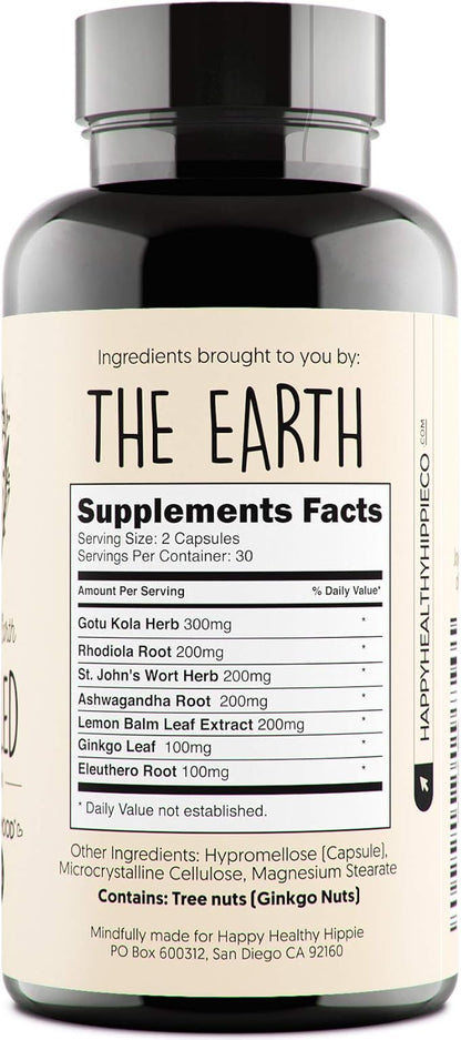 Joy-Filled Mood Support Supplement with St Johns Wort Capsules 120 Ct | Stress Relief Supplement with Rhodiola Rosea, Eleuthero | Helps Calm The Mind & Body | 100% Plant-Based Happy Pills | Herbal
