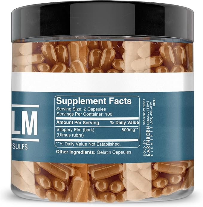 Earthborn Elements Cayenne Pepper & Slippery Elm Bundle (200 Capsules Each) Pure & Undiluted, No Additives