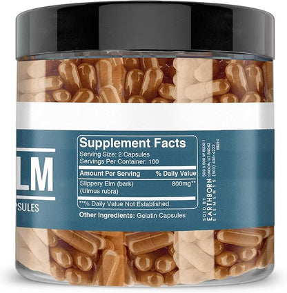 Earthborn Elements Cayenne Pepper & Slippery Elm Bundle (200 Capsules Each) Pure & Undiluted, No Additives