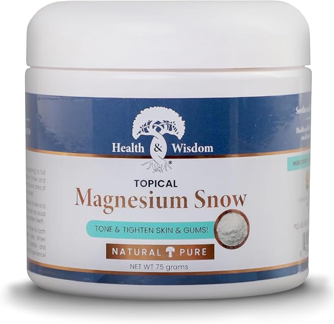 Heath and Wisdom Magnesium Snow - Magnesium Bath Soak, Magnesium Soak Bath, Magnesium Carbonate Powder, Magnesium for Bath, Calm Magnesium Powder, Magnesium Foot Soak, Magnesium for Skin - 2.65 Ounces