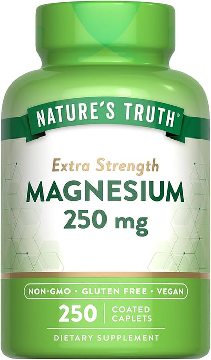Nature's Truth Magnesium Supplement | 250 mg | 250 Count | Vegan, Non-GMO & Gluten Free | Magnesium Oxide