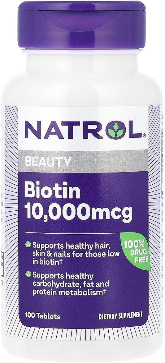 Natrol Biotin Max 10000 Mcg, 100 Tablets