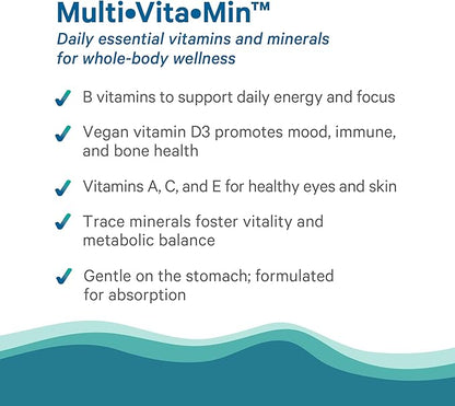 PURE SYNERGY Multi·Vita·Min | Vegan Multivitamin Made with Organic Whole Foods | Twice Daily Supplement for Men and Women | Core Nutrients for Energy, Mood, Immune, and Bone Health (60 Tablets)