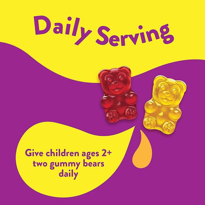 L’il Critters Fiber Daily Gummy Supplement for Kids, for Digestive Support, Berry and Lemon Flavors, 90 Gummies