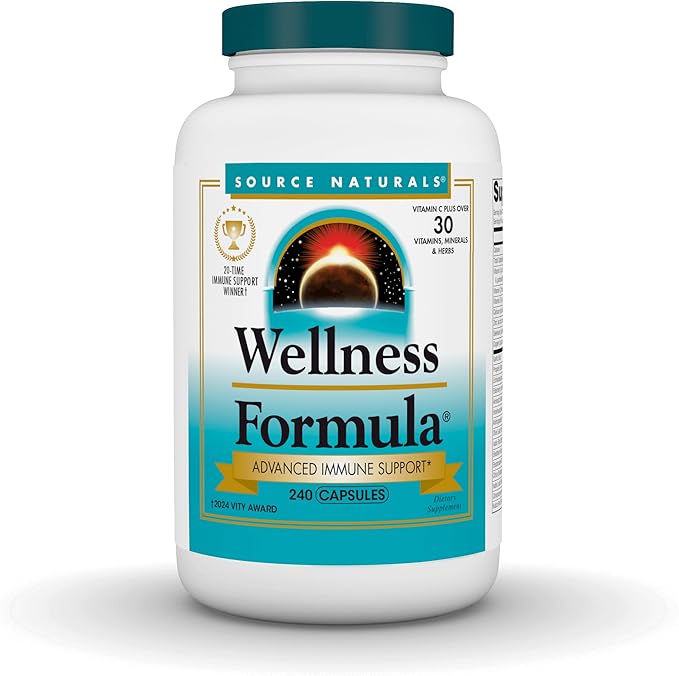 Source Naturals Wellness Formula Bio-Aligned Vitamins & Herbal Defense Advanced Immune Support* - Dietary Supplement & Immunity Booster - 240 Capsules
