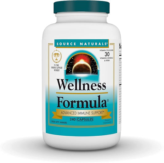 Source Naturals Wellness Formula Bio-Aligned Vitamins & Herbal Defense Advanced Immune Support* - Dietary Supplement & Immunity Booster - 240 Capsules