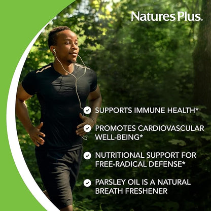 Natures Plus Garlic & Parsley - Naturally Promotes Healthy Cholesterol & Blood Pressure Levels - 180 Softgels (180 Servings)