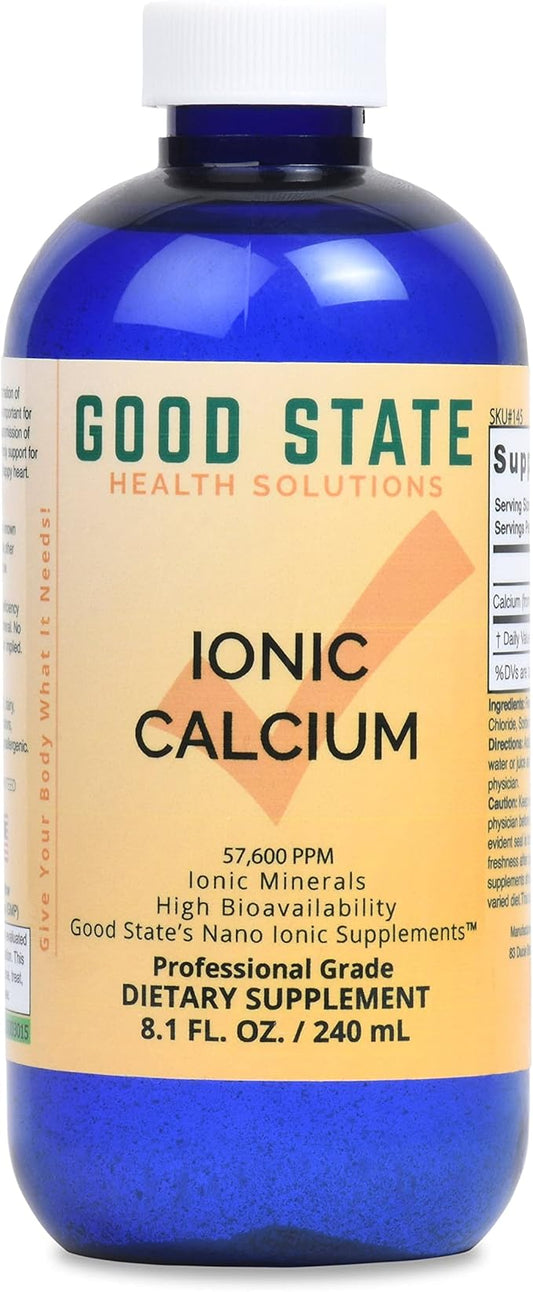 Good State Liquid Ionic Calcium (96 servings at 144 mg elemental, plus 2 mg fulvic acid - 8 fl oz)