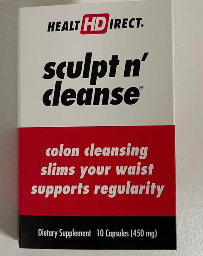 Health Direct Sculpt n' Cleanse - Herbal Colon Cleanse for Digestive Health & Regularity - Natural Detox & Gut Flush Supplement - 10 Veggie Capsules