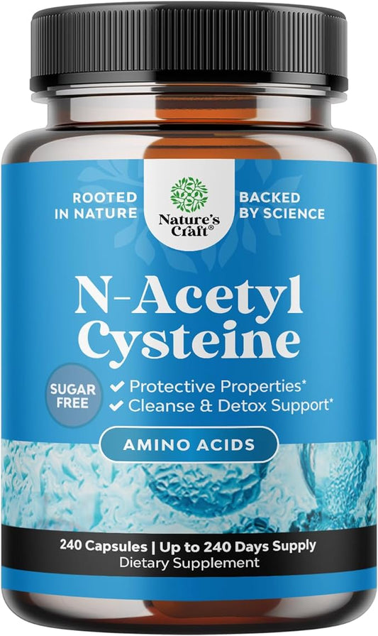 NAC Supplement N-Acetyl Cysteine 600mg - Vegan High Absorption Non-Smelly NAC 600 mg Capsules Glutathione Precursor for Liver Cleanse Detox & Repair plus Lung Health and Immunity Support (240ct)