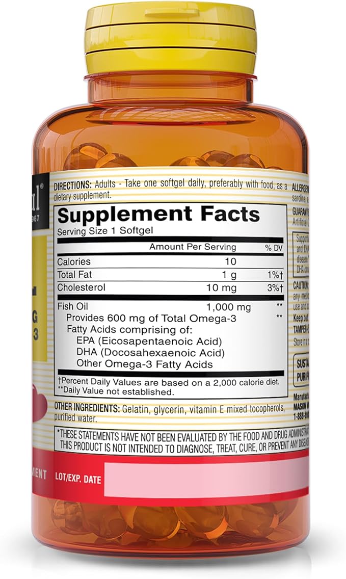 FISH OIL 1000MG SUPER OMEGA-3, 30-Count Softgels