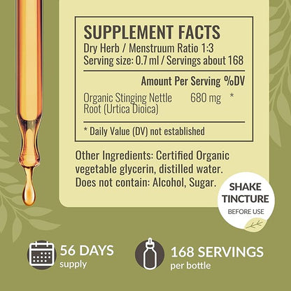 HERBAMAMA Herbal Liquid Drops Kit - Bundle of Stinging Nettle & Dandelion Root Tincture 4 fl oz - Vegan, Non-GMO, Sugar & Alcohol-Free - 2 Pack