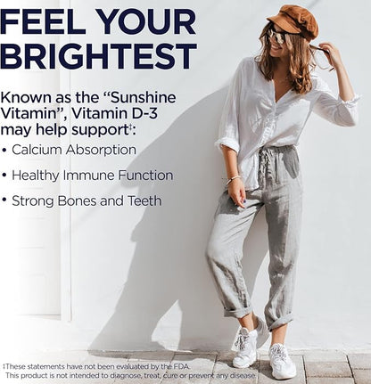 KAL Vitamin D3 5000 IU Softgels (125 mcg), Active Form of Vitamin D, Calcium Absorption, Bone Health, Immune Support Supplement, Liquid Filled ActivGels, Made Without Soy, 90 Servings, 90 Softgels