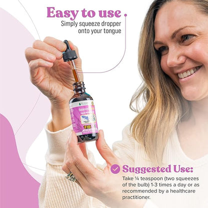 Balanced Femme Natural PMS and Menopause Support for Hot Flashes with Black Cohosh - All-Herbal Liquid Blend