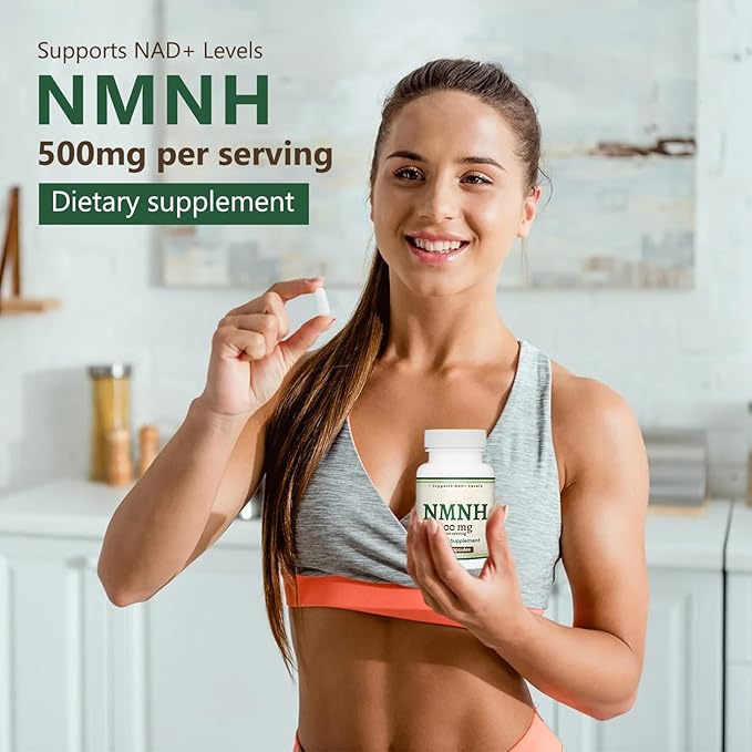 NMNH (NMN Supplement) (Dihydronicotinamide Mononucleotide) 500mg Per Serving, 60 Count (30 Servings), NAD Supplement to Boost NAD+ Levels (Gluten Free, Non-GMO)