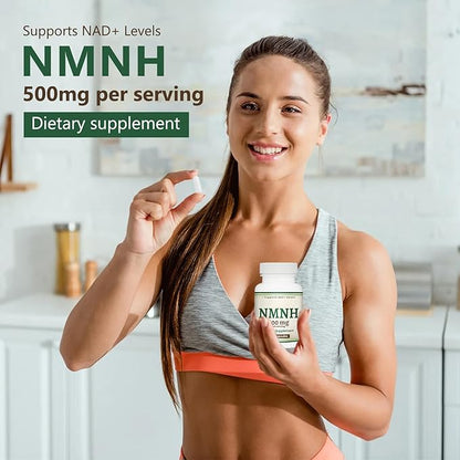 NMNH (NMN Supplement) (Dihydronicotinamide Mononucleotide) 500mg Per Serving, 60 Count (30 Servings), NAD Supplement to Boost NAD+ Levels (Gluten Free, Non-GMO)