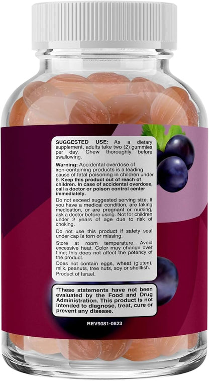 Natural Multivitamin Iron Gummies for Adults - Adult Gummy Vitamins with Iron and Energy Boost B Complex Vitamins - Gummy Supplement and Mental Clarity Focus Multivitamin
