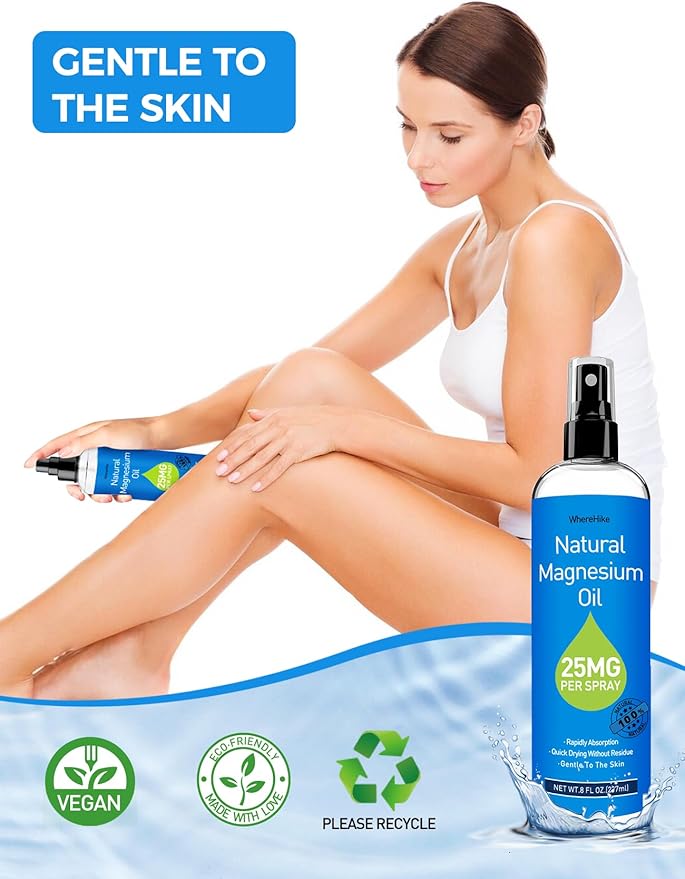 Magnesium Spray, Pure Magnesium Oil Spray for Feet,Ideal Gift for Muscle Relaxation&Better Sleep,Rapid Absorption,Quick Drying Without Residue-Unflavored