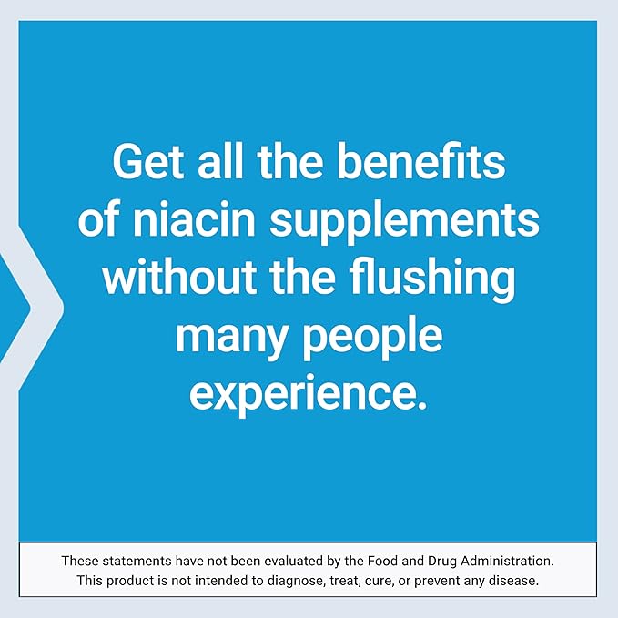 Life Extension No Flush Niacin, B3 for Heart Health, Cholesterol & Energy Support, Non-GMO, Gluten-Free, 100 Capsules