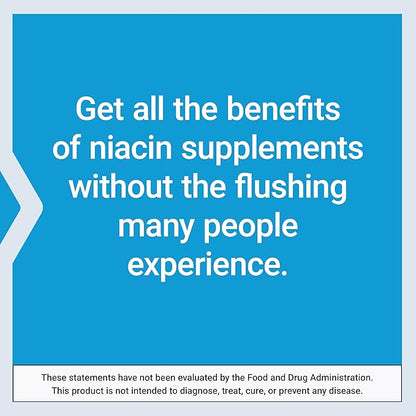 Life Extension No Flush Niacin, B3 for Heart Health, Cholesterol & Energy Support, Non-GMO, Gluten-Free, 100 Capsules