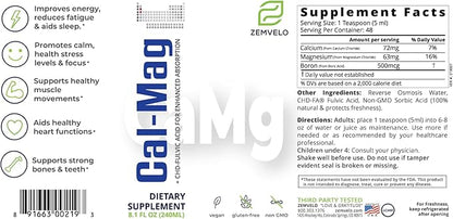 Liquid Ionic Cal/Mag | Calcium, Magnesium, Boron | Bone & Muscle Support | Restful Sleep | Mood Support | 48 Day Supply