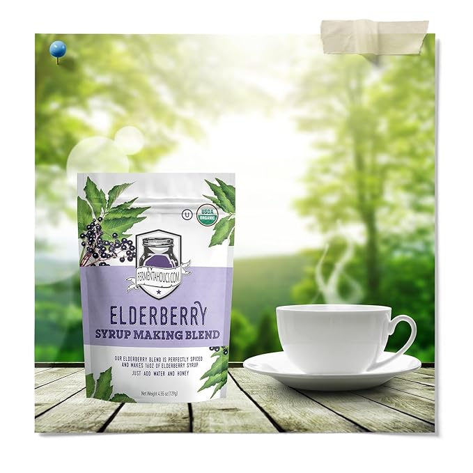 Fermentaholics | USDA Organic Dried Elderberry Syrup Making Blend - | Easily Make Your Own Elderberry Syrup or Tea! | All Natural Free of Chemicals |