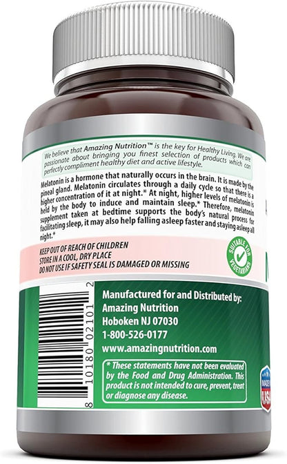Amazing Formulas Melatonin 10mg Tablets Supplement | Helps Regulate Sleep Cycle | Non GMO | Gluten Free | Made in USA (120 Count | 3 Pack)