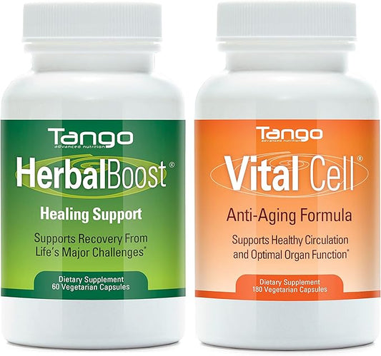 Vital Cell Natural Herbal Anti Aging Supplement and Herbal Boost Natural Herbal Recovery Supplement