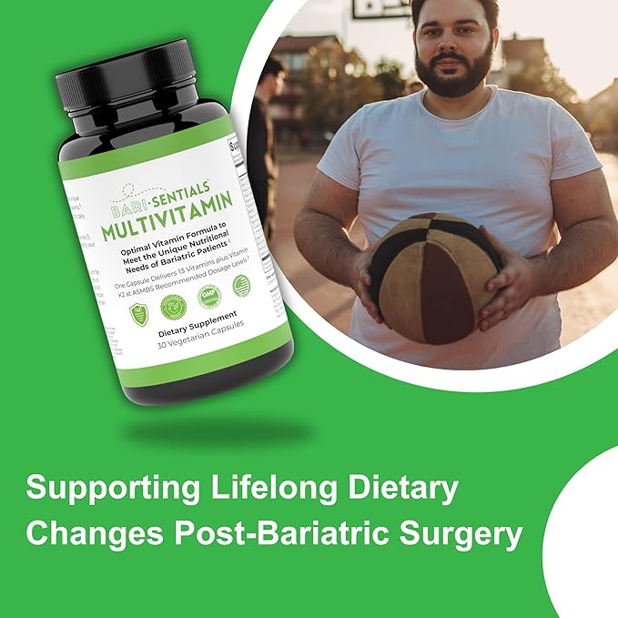 R-Kane Barisentials Bariatric Multivitamins Supplement- Post Bariatric Support for Gastric Bypass, Sleeve Gastroectomy, DS- Essential Daily Nutrition- 30 Vegetarian Capsules
