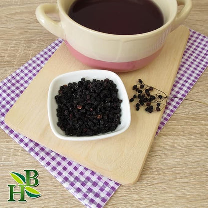 Organic Elderberry Whole - Wildcrafted - 4oz - Packaged with Care - Makes Great Syrup, Teas - Immune System