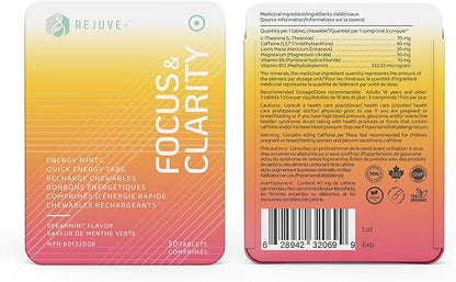 Focus & Clarity Nootropic Supplement – Brian Boost | L-Theanine, Caffeine, Lion’s Mane, Magnesium, Vitamin B6 & B12 | Brain Support, Memory, Focus & Energy | Mint Flavor (30 Chewables) (1)