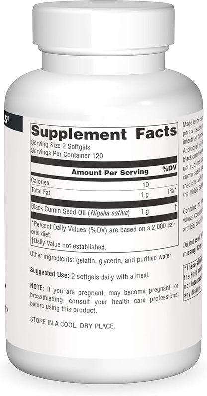 Source Naturals Black Cumin Seed Oil for Respiratory Support - 240 Softgels