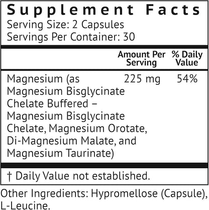 Quad Magnesium Blend by Vitamonk - with Magnesium Orotate, Glycinate Chelate, Magnesium Taurate and Di- Magnesium Malate - High Absorption Magnesium Complex for Sleep, Heart, and Mood