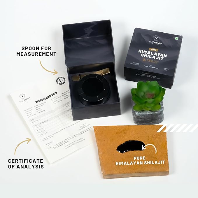 Pure Himalayan Shilajit Resin, 400mg A Grade High Potency with 75%+ Fulvic Acid & 85+ Trace Minerals, Pure Shilajit for Men & Women - with Lab Test Report - 75 Servings