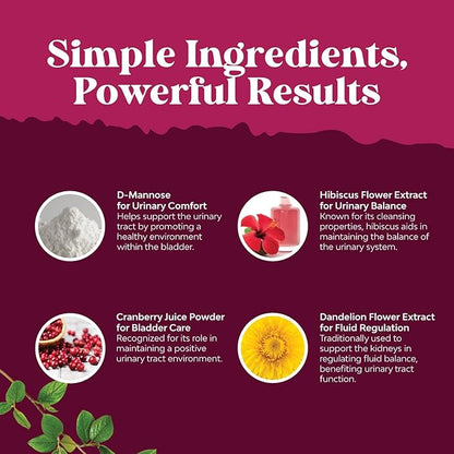 Bundle of D Mannose Capsules for Urinary Tract Health for Women Fast Acting Super Concentrated Cranberry 90ct and Pure Magnesium Glycinate 400mg Per Serving for Mood Sleep and Relaxation