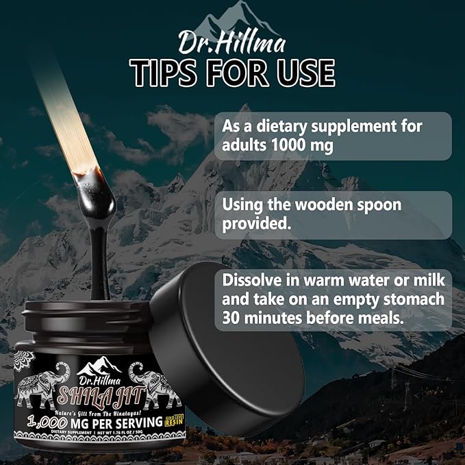 Shilajit Pure Himalayan Organic1000 MG Pure Shilajit Natural Resin Gold Grade Shilajit Resin with 85+ Plant-Derived Trace Minerals and Fulvic Acid, Energy & Immune Suport for Men and Women(50 Grams)