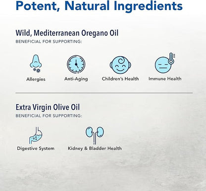 NORTH AMERICAN HERB & SPICE Oreganol P73-60 Gelcaps - Immune System Support - Unprocessed, Vegan Friendly Wild Oregano - Mediterranean Source - Non-GMO - 60 Servings