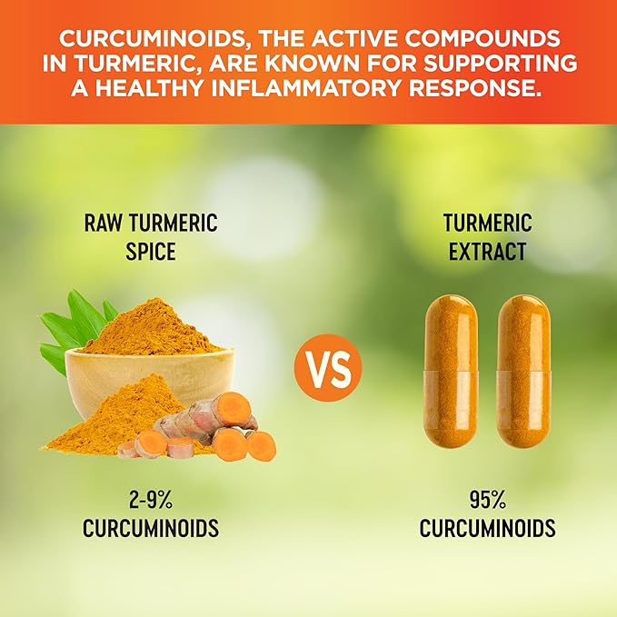 Turmeric Curcumin Supplement with BioPerine – High Absorption Turmeric Supplement – Organic Turmeric Root – Joint Supplements for Women and Men – Natural Anti Inflammatory Supplement