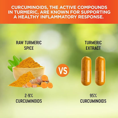 Turmeric Curcumin Supplement with BioPerine – High Absorption Turmeric Supplement – Organic Turmeric Root – Joint Supplements for Women and Men – Natural Anti Inflammatory Supplement