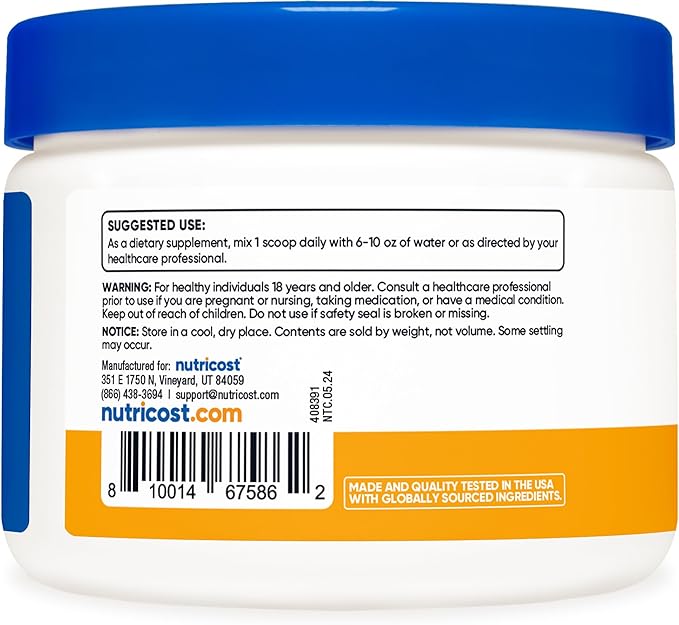 Nutricost Magnesium Glycinate Powder (Peach Mango, 250 Grams) - Magnesium Glycinate (as Bisglycinate)