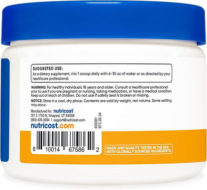 Nutricost Magnesium Glycinate Powder (Peach Mango, 250 Grams) - Magnesium Glycinate (as Bisglycinate)