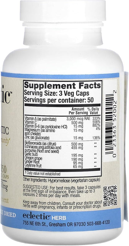 Eclectic Institute Vitabiotic Immune New in Capsules, 150 Non-GMO Veg caps