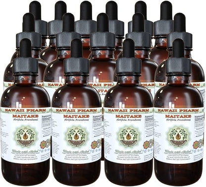 Maitake Alcohol-Free Liquid Extract, Organic Maitake (Grifola Frondosa) Dried Mushroom Glycerite Natural Herbal Supplement, Hawaii Pharm, USA 15x4 oz