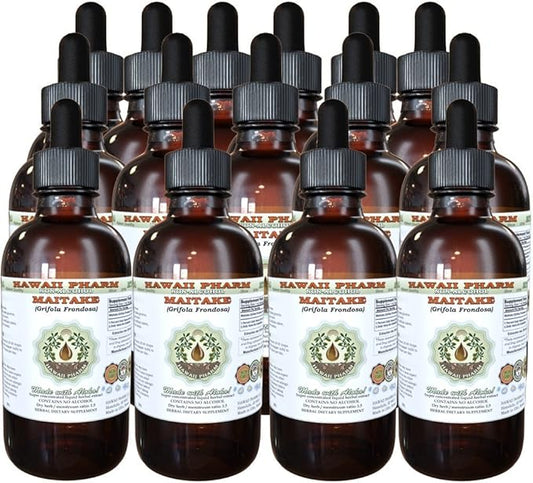 Maitake Alcohol-Free Liquid Extract, Organic Maitake (Grifola Frondosa) Dried Mushroom Glycerite Natural Herbal Supplement, Hawaii Pharm, USA 15x4 oz