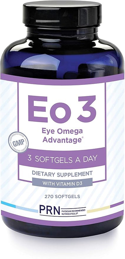 PRN Eye Omega Advantage (Eo3) – High DHA Supplement - 1400mg DHA & 400mg EPA in Re-Esterified Triglyceride - Important Nutrients for Macula & Retina Support – Eye Vitamins - 3 Month Supply