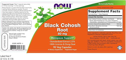 NOW Black Cohosh 80 mg, 90 Count (Pack of 2)