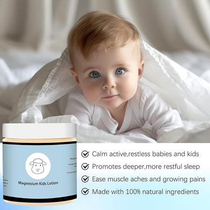 Magnesium Lotion for Kids,Magnesium Lotion for Sleep Kids,Topical Magnesium Cream to Help Calm Before Bed and During the Night,8 sheep Magnesium Cream - Kid Safe, 4 oz (2)