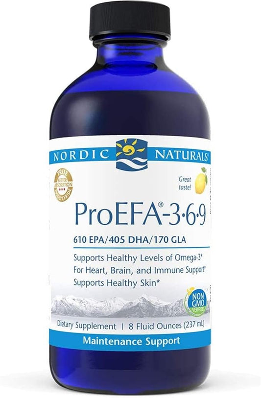 Nordic Naturals ProEFA 3-6-9, Lemon Flavor - 8 oz - 1270 mg Omega-3 - EPA & DHA with Added GLA - Healthy Skin, Cognition, & Positive Mood - Non-GMO - 48 Servings